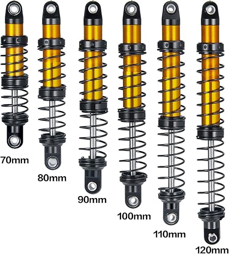 Miniatura 3 de SWX Amortiguador RC ajustable montado de aleación de aluminio para 110 RC Crawler Car Axial SCX10 90046 D90 TRX4 Wraith (4.724 in)