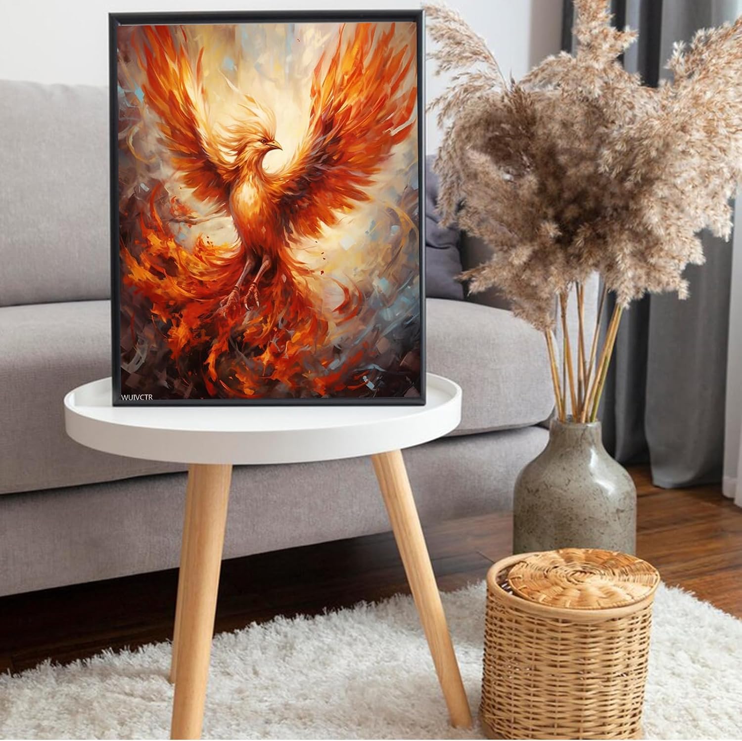 WUIVCTR Canvas Painting Gift Kit, Fire Phoenix Bird Animal, Acrylic Painting by Number Kits On Canvas Without Frame Paint by Numbers, 40x50cm