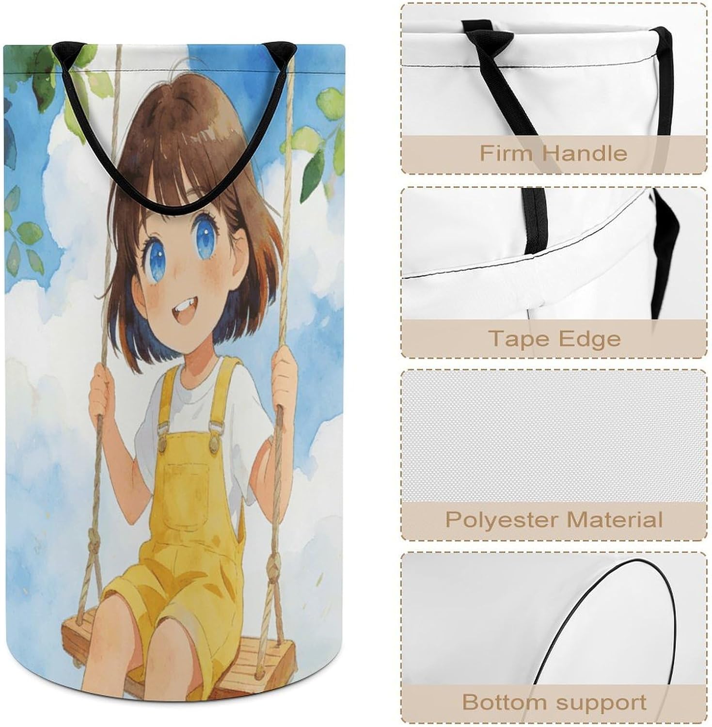 Olive Laundry Hamper Fashion Dirty Laundry Hamper Portable Laundry Hampers with Handles Lightweight Large Clothes Storage Basket for Bedroom Bathroom