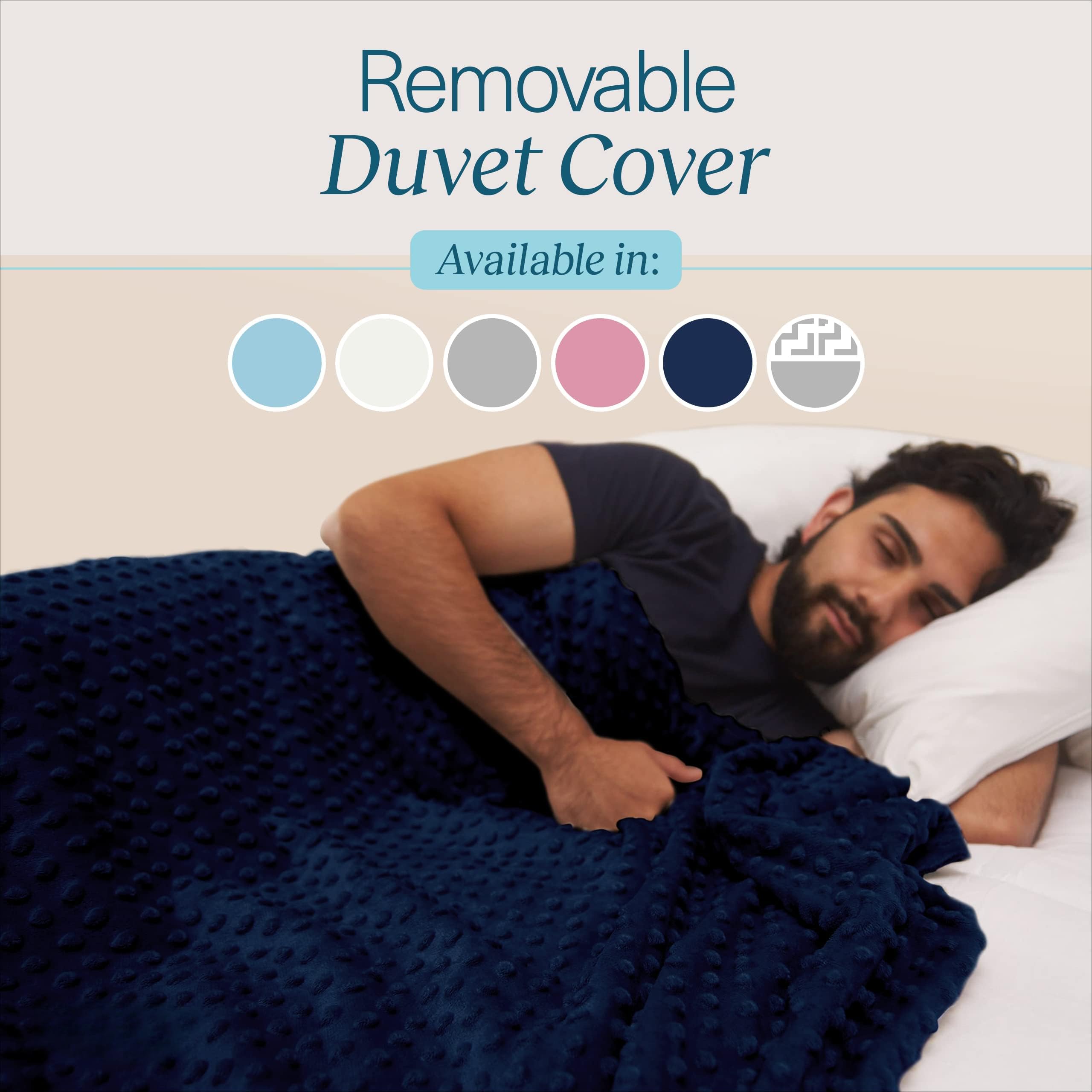 Coperta ponderata king size 220 x 230 cm, 9,1 kg, coperta pesante per adulti, calma l'irrequietezza e favorisce il rilassamento, morbida copertura blu navy (lavabile in lavatrice)
