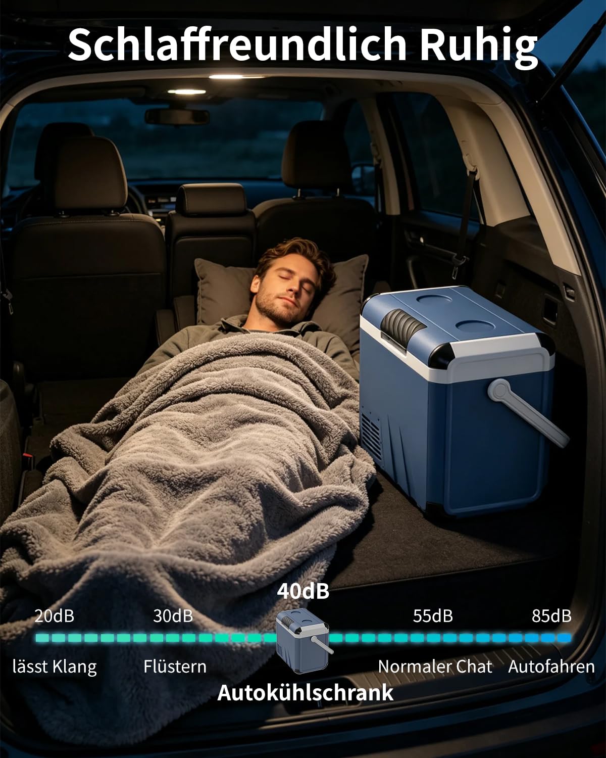 Kompressor Kühlbox, 18L Mini Kühlschrank Elektrische Camping-Gefrierbox, -20°C - 20°C für Camping, Wohnmobil, LKW, Boot, Reisen & Outdoor, 12/24V & 230V Auto Kühlschrank
