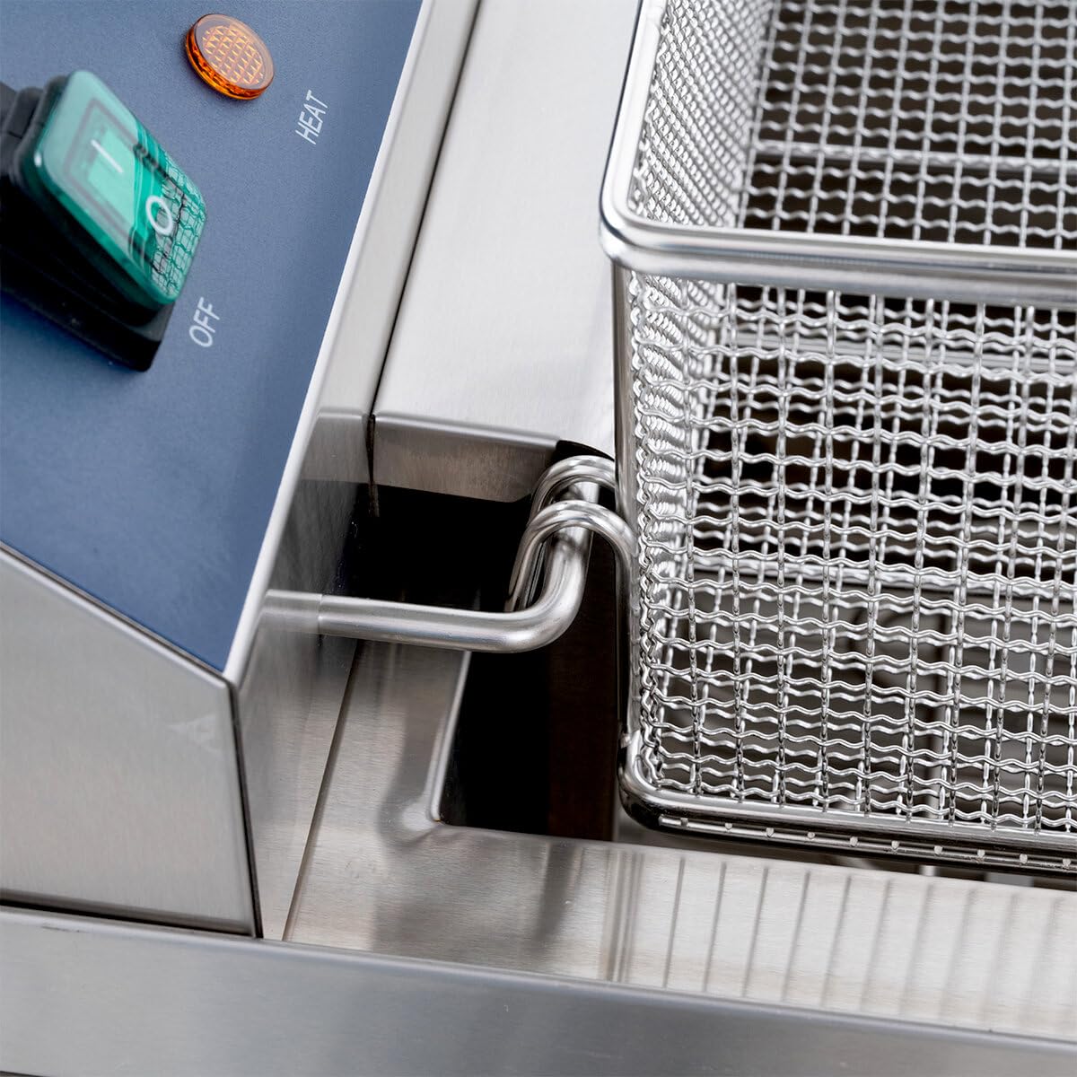GastroHero Friggitrice elettrica ECO 13 litri, 5000 W, 400 V, in acciaio inox, con rubinetto di scarico e cestello, termostato, friggitrice professionale per gastronomia e snack