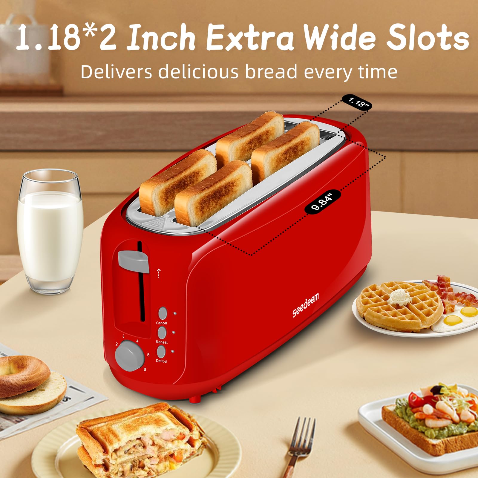 SEEDEEM Toaster - 4 Slice, 6 Shade Settings -4 SEEDEEM Toaster - 4 Slice, 6 Shade Settings -4