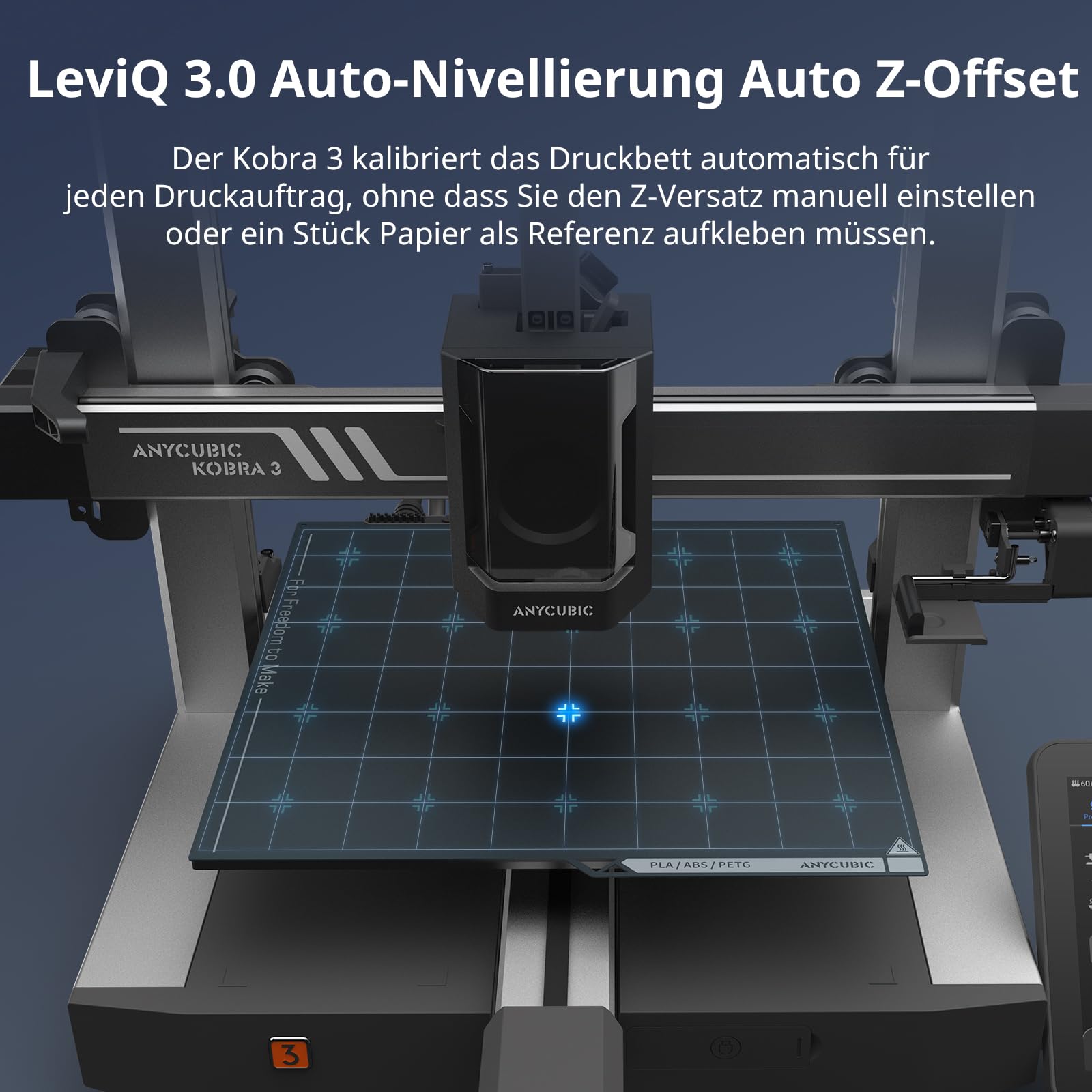 Anycubic Kobra 3 Combo 3D-Drucker, Mehrfarbendruck in 4 Farben, 600 mm/s hohe Geschwindigkeit, Trocknen von Filament während des Drucks, Auto Fortsetzung Druck, Größe 250 x 250 x 260 mm