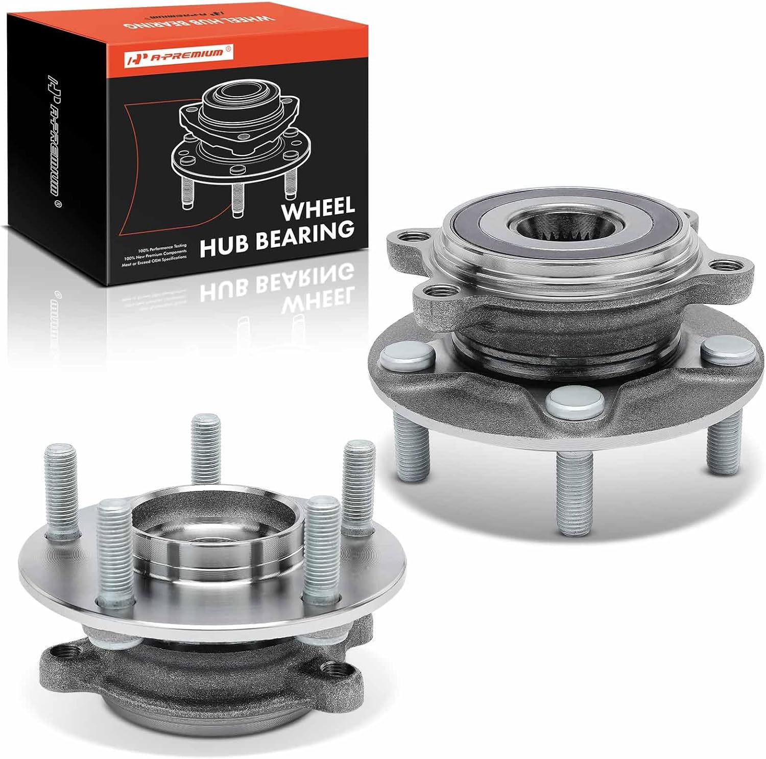A-Premium 2 x Front Wheel Bearing and Hub Assembly with 5-Lug Compatible with Mazda 3 2014-2018, 3 Sport 2014-2018, CX-3 2016-2021