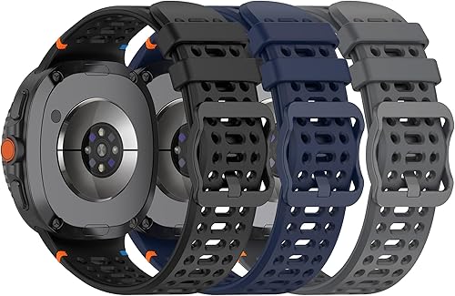 Miniatura 13 de Paquete de 3 correas compatibles con Samsung Galaxy Watch 8 Classic de 1.811 pulgadas, Watch 8 de 1.575 pulgadas/1.732 pulgadas, correa deportiva de