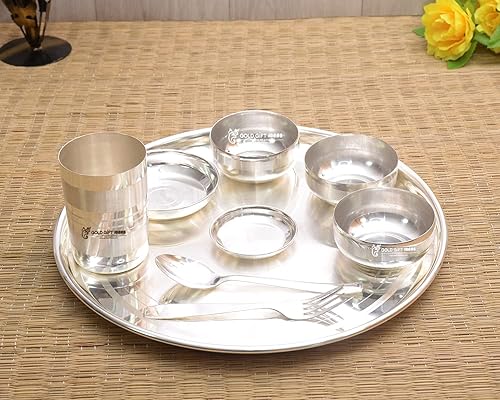 GoldGiftIdeas - Juego de vajilla Kata chapado en plata de 12 pulgadas para el hogar, juego completo de vajilla para bufé, regalo de boda y