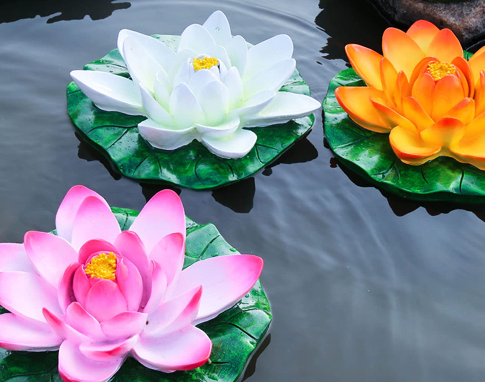 Amazon.co.jp: スイレンハスのハスの葉を模した彫像、浮水ハスの花の