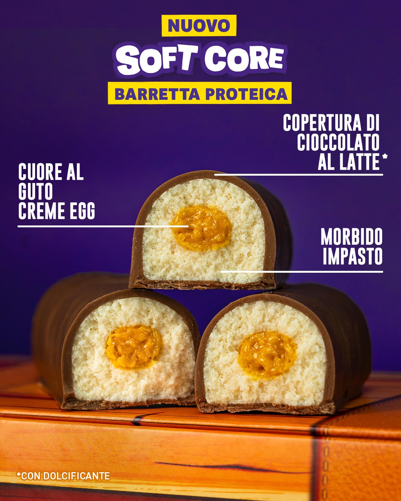 Grenade Soft Core Limited Edition Gusto Creme Egg Barretta Proteica con Cuore Morbido - High Protein, Low Sugar, 18 x 45g