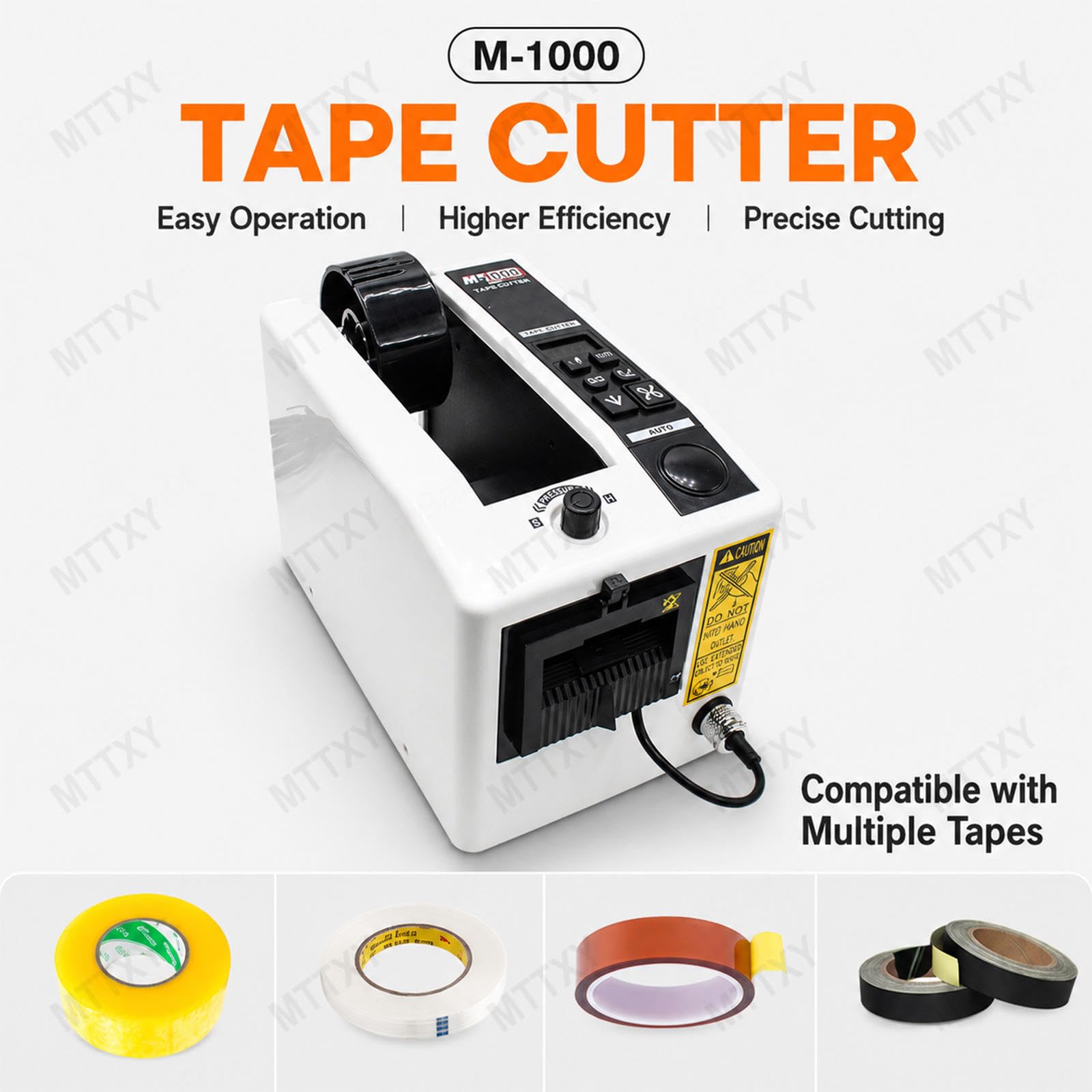 Dispenser Automatico per Nastro, Ruota Metallo 7–50 mm per Imballo,1000 | Dispenser nastro con display digitale, sensore pickup, ruota guida in metallo e manopola pressione,1000