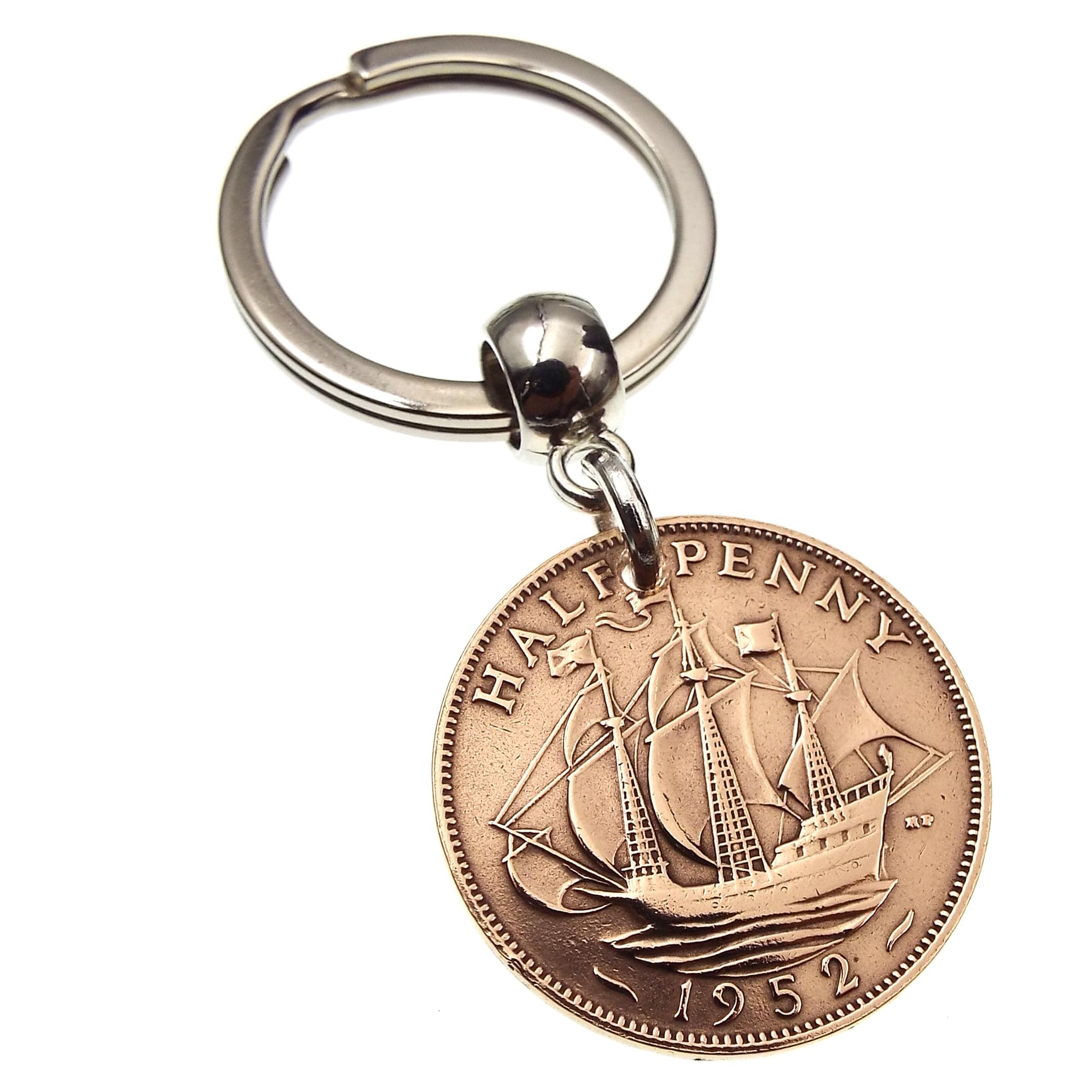 A Silver Dream 1952 British Half Penny Coin Keyring