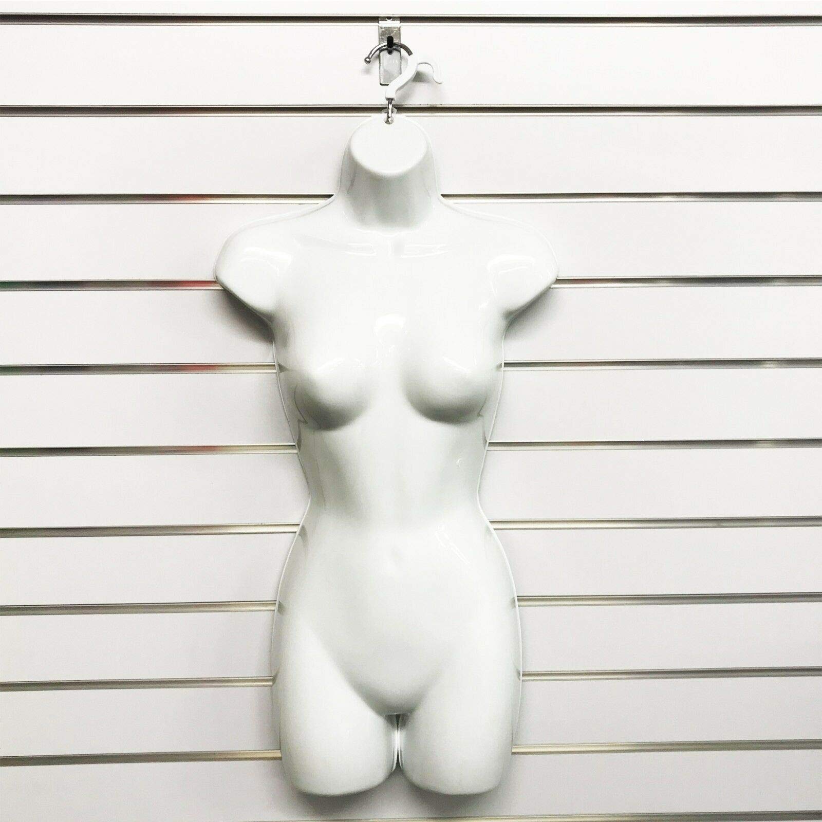 Completeshopfittings Women's White Gloss Hanging Full Body Mannequin Form Top Quality Torso Display Bust (1, )