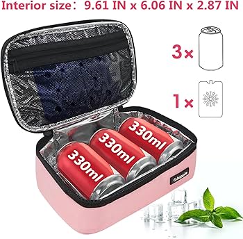 MIER Borsa per il pranzo congelabile, piccola borsa termica per congelatore, borsa termica per bambini e adulti, lavoro, scuola, viaggi, in viaggio, grigio