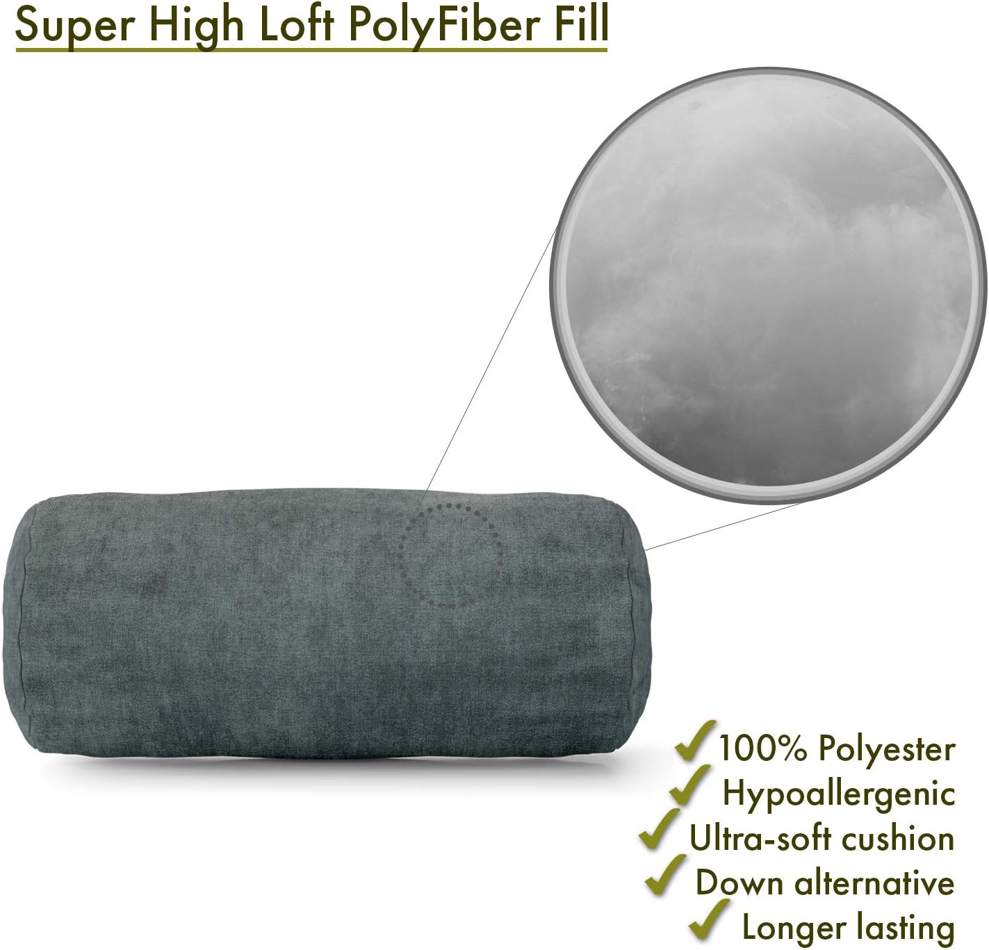 Majestic Home Goods Villa Round Bolster, Azure