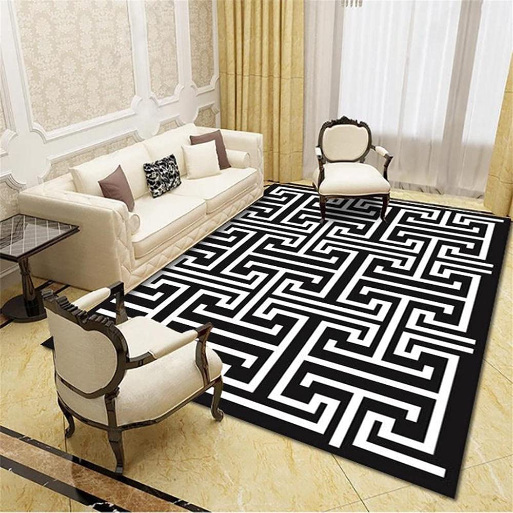 Tapis séjour noir moderne pour créer un salon chaleureux et design