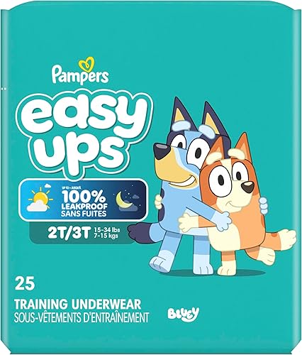 Miniatura 15 de Pampers Easy Ups Bluey - Pantalones de entrenamiento para niños y niñas, talla 2T-3T, 25 unidades, ropa interior infantil (el embalaje puede variar)