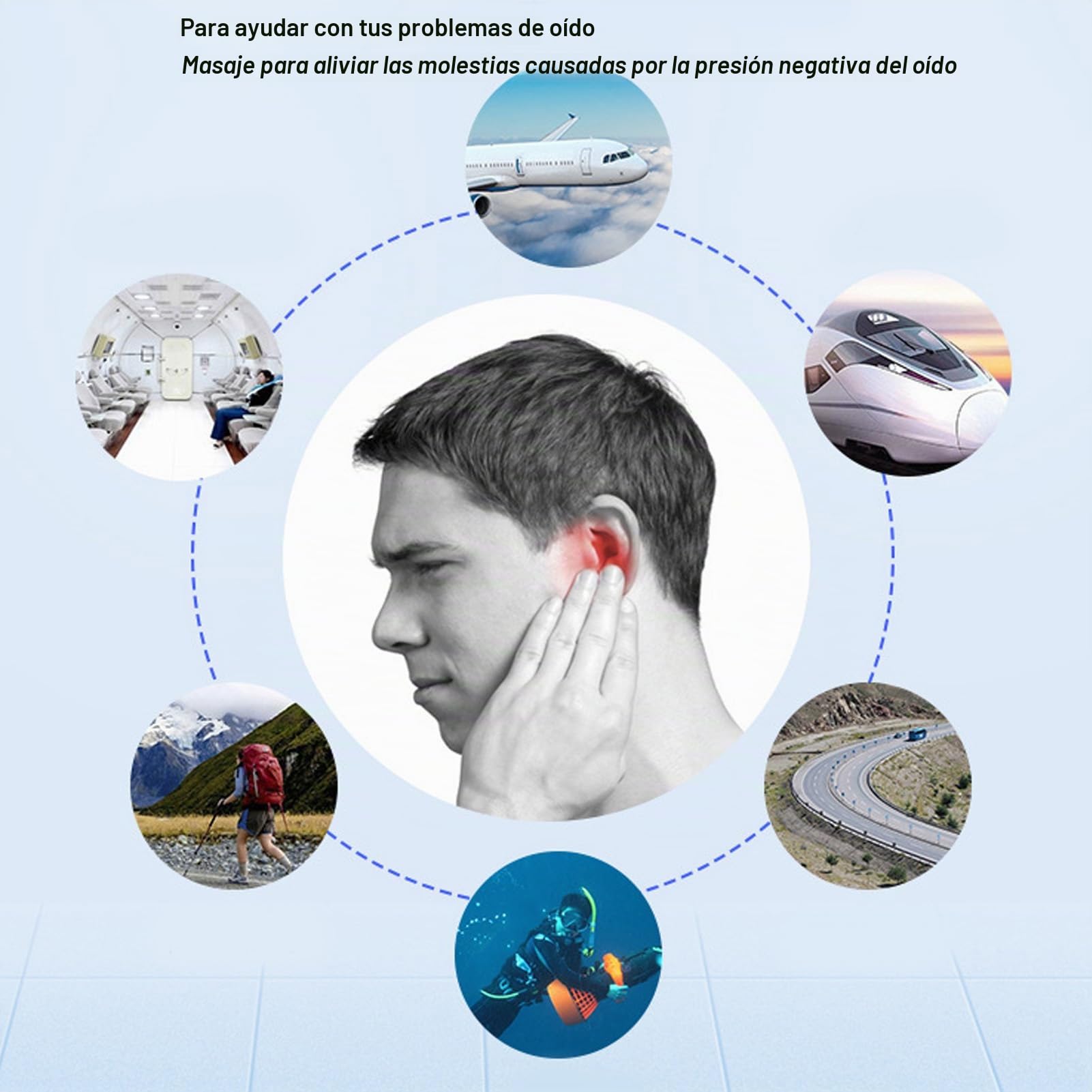 Masajeador para Aliviar el Tinnitus, Dispositivo de Masaje de Relajación para el Tinnitus para Uso en Viajes