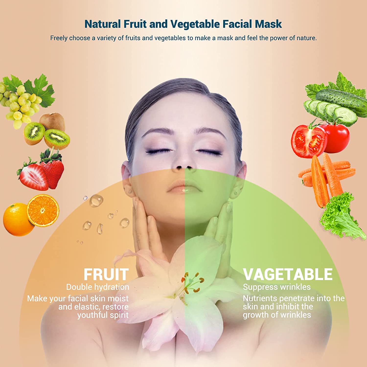 Face Mask Maker with 16Pcs Collagen, DIY Natural Fruit Vegetable Mask - Image 3