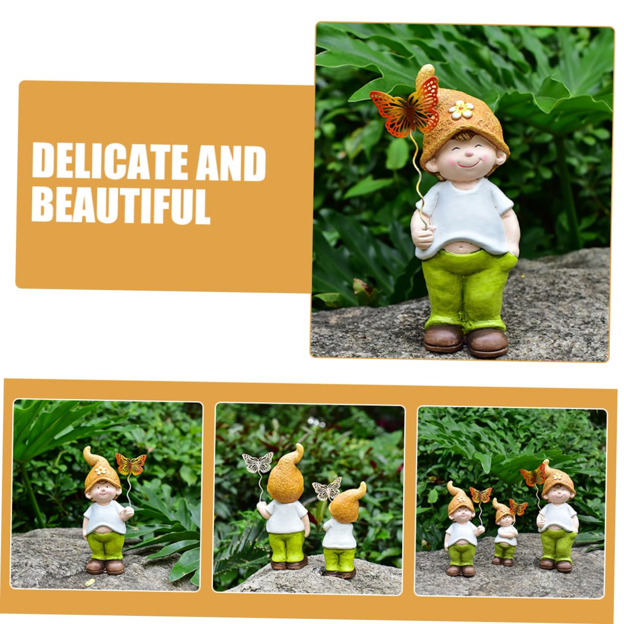 BESPORTBLE 3kawałki Urocza Figuryna Gnomów Ceramicznych Ozdoba Do Ogrodu Idealna i Trawnik Kreatywny Element Dekoracyjny Do Przestrzeni Zewnętrznych