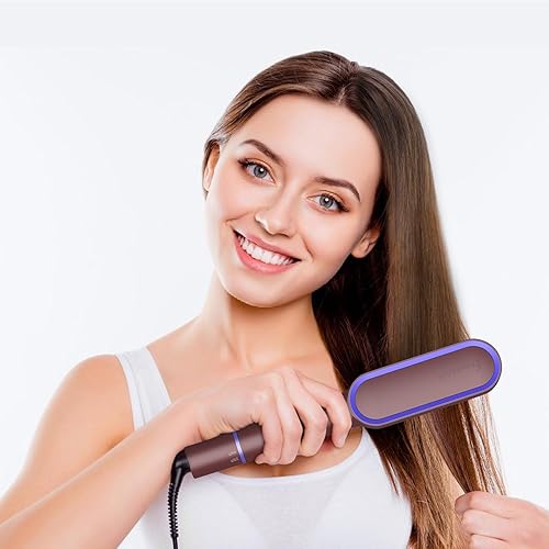 Miniatura 9 de Cepillo alisador de pelo, peine de plancha para alisar el cabello plano, calentamiento rápido de 20 segundos y 5 ajustes de temperatura y