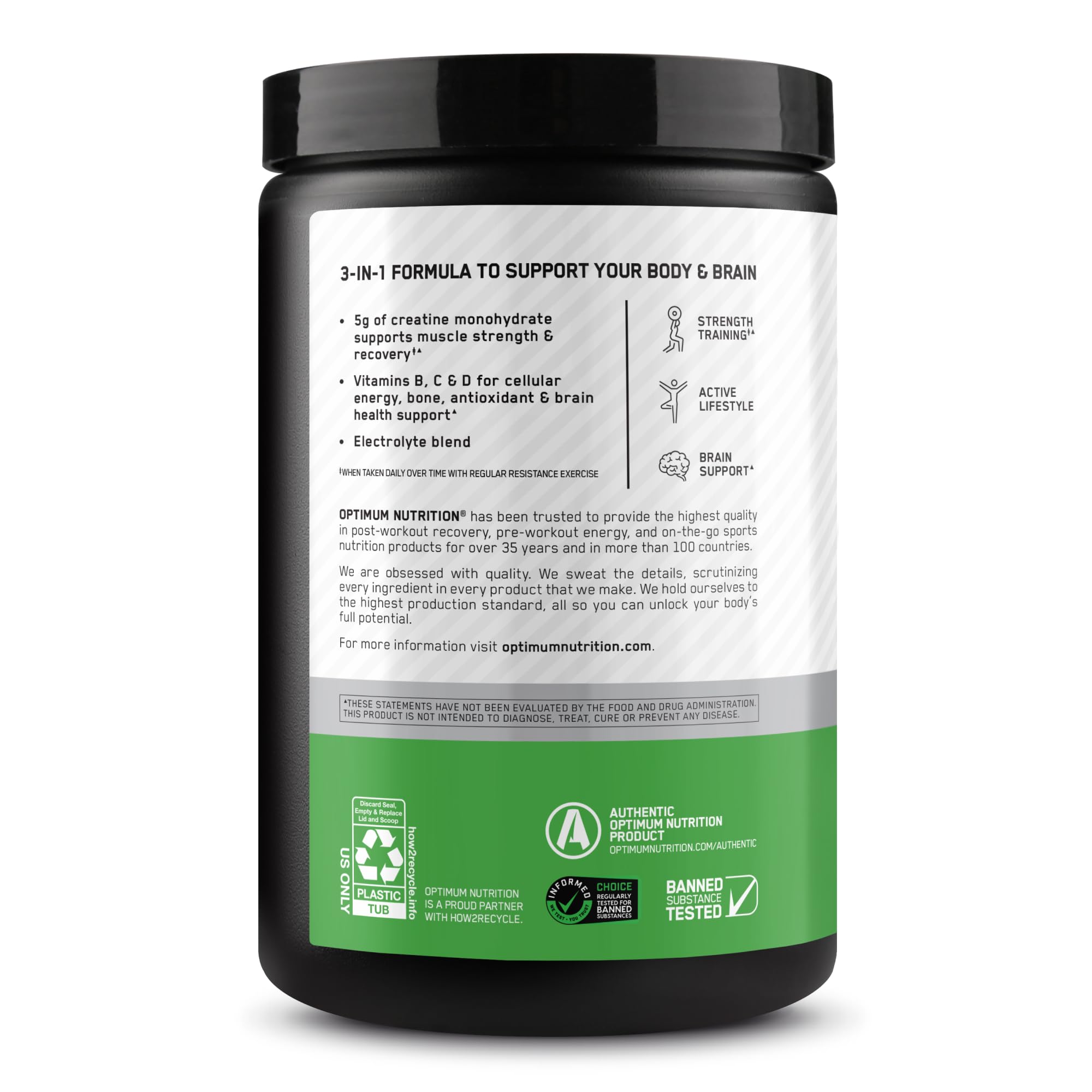 Optimum Nutrition Creatine Plus Powder, Strawberry Peach, 1.59 LB — Amazon image 14