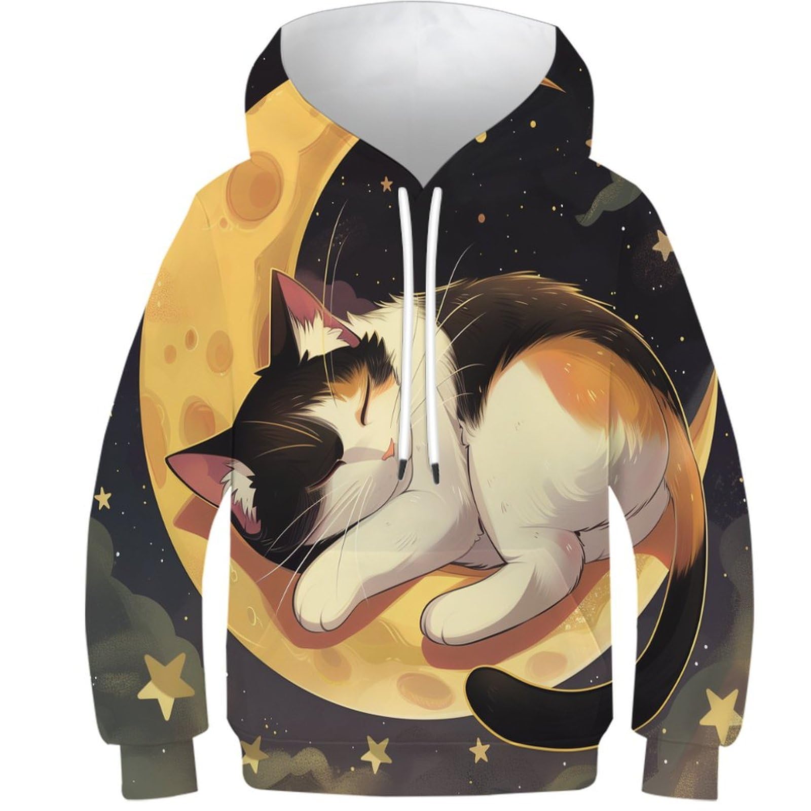Pull à capuche imprimé 3D chat garçon chaud et confortable 10-12 ans - 8