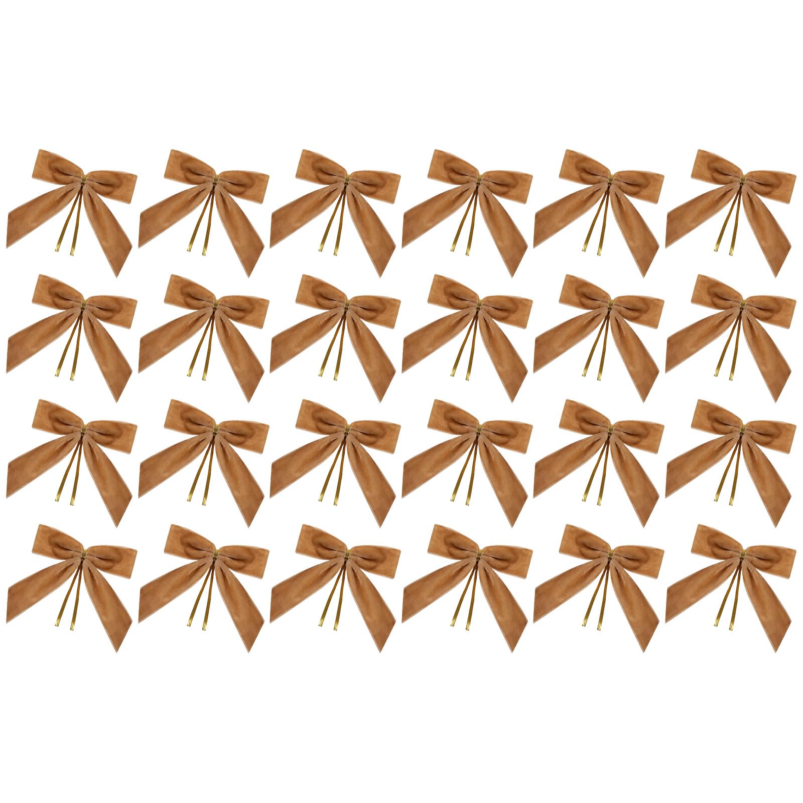 Jazuaiao 24pcs / Pack Christmas Velvets Bows Elegant Bowknot Pendant Butterfly Knot Hanging Ornament Holiday and Party Decoration Wrapping