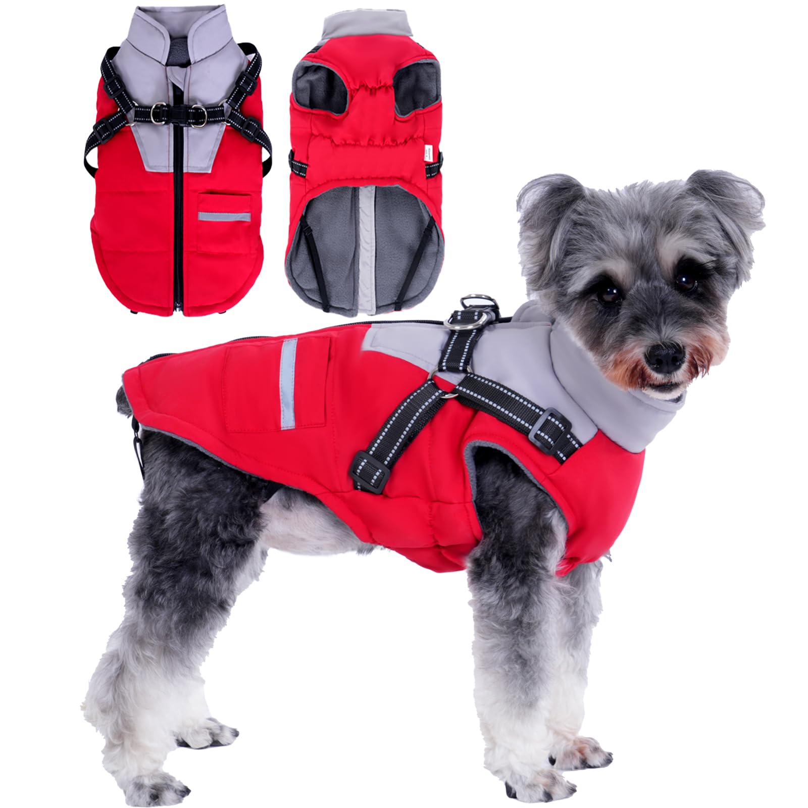 Cappottino Cane: Cappottini per Cani Piccola taglia Impermeabile Giubbotto - Cappotto Cane con Pettorina Adatto Invernale