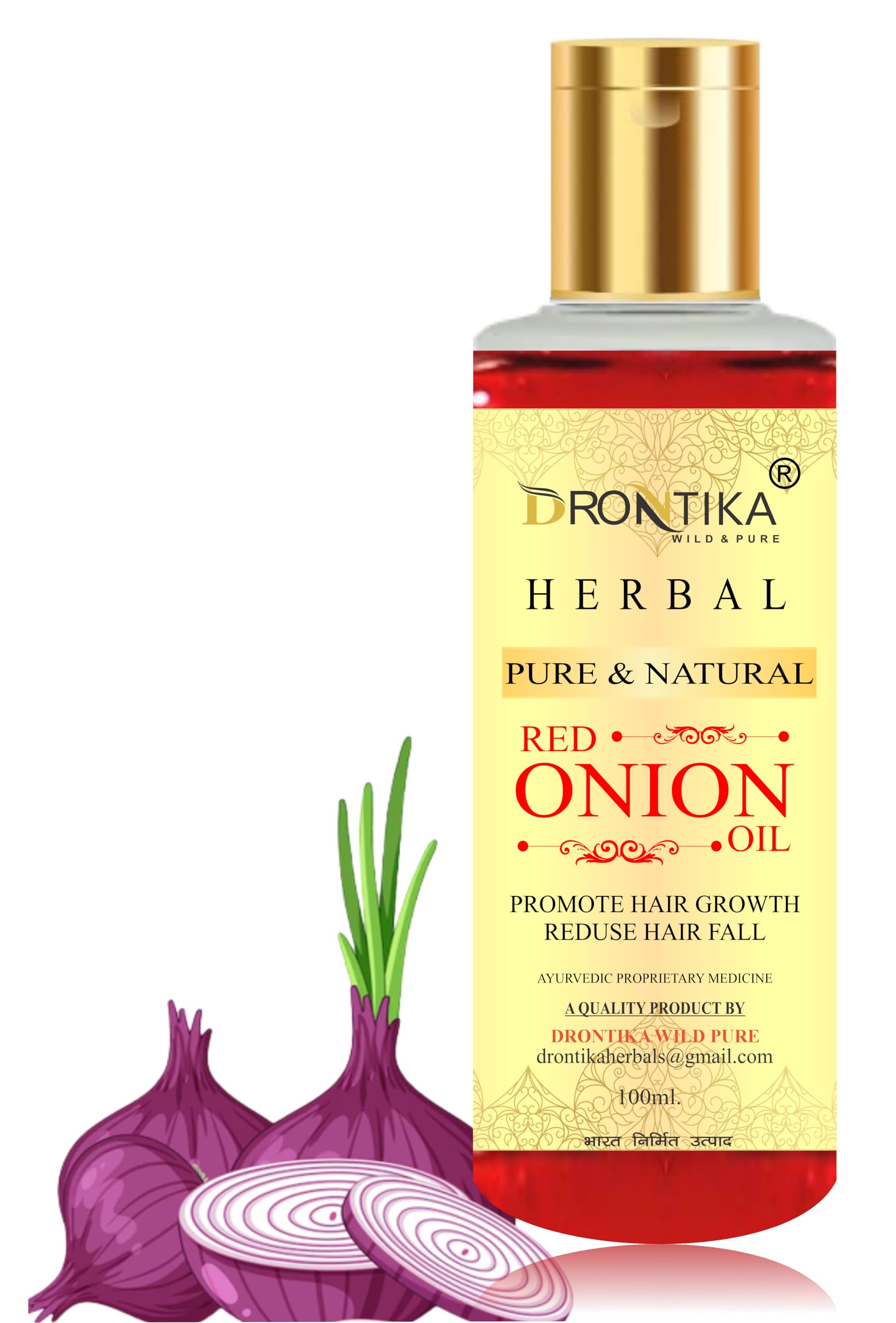 Drontika 100% Pure Natural Herbal Natural Red Onion Oil For Hair Growth Anti Hair Fall (100 ml.)-picture-40