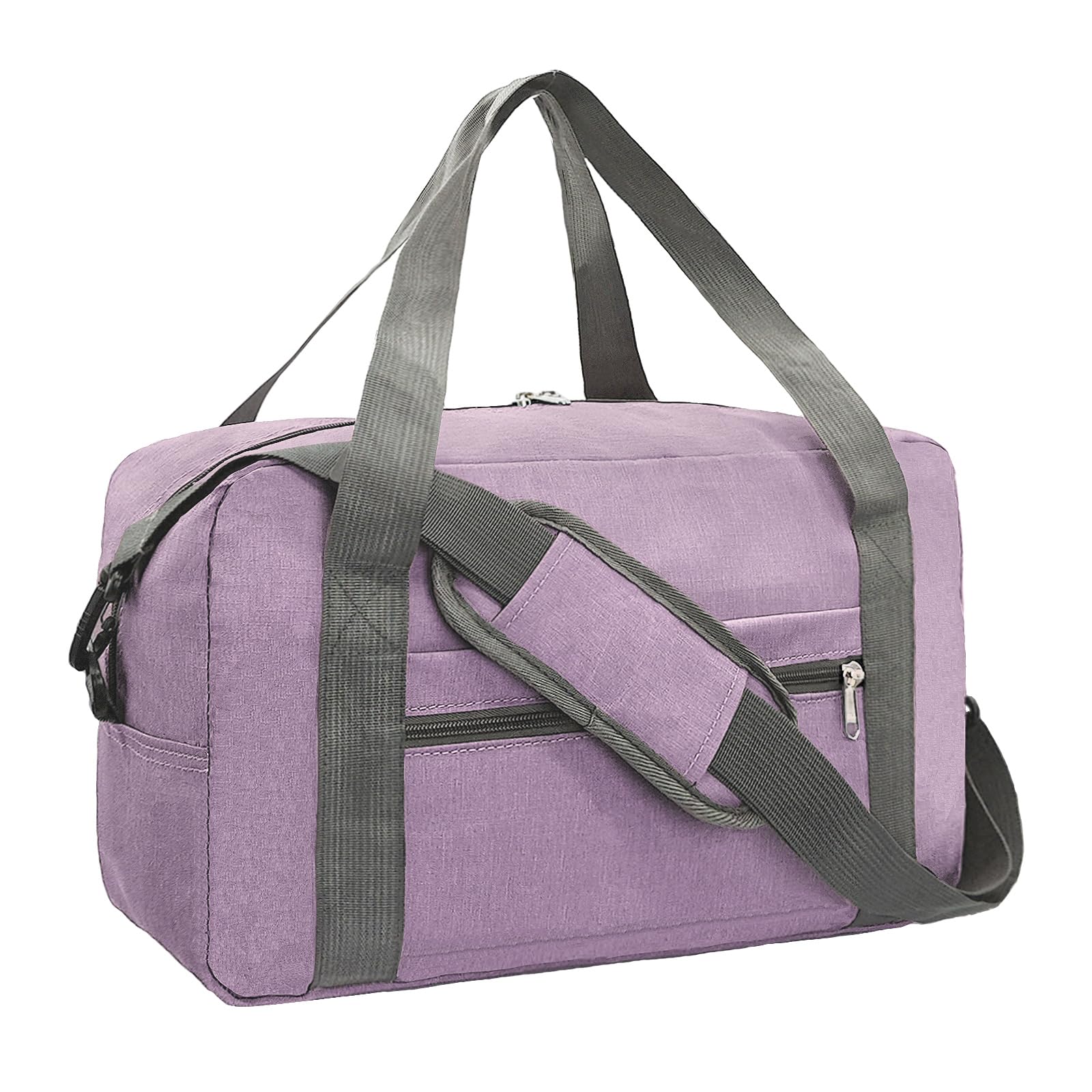15 Inch Small Carry On Bags for Airplanes Spirit Airlines Personal Item Bag Underseat Foldable Travel Duffle Gym Bags for Women Men(20L,Purple)