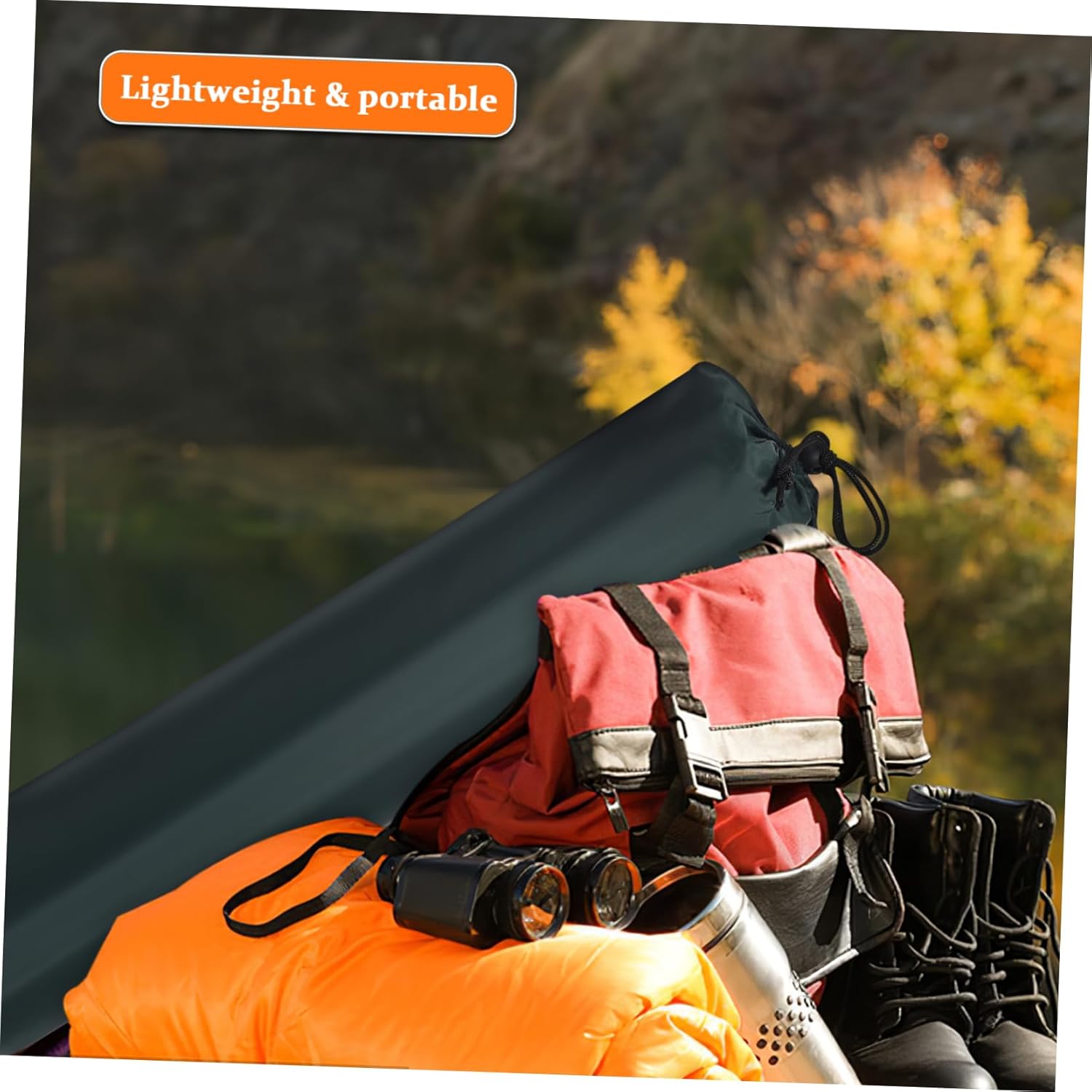 Inflatable Sleeping Mat Pillow Self-Inflating Camping Air Mattress for Hiking and Outdoor Adventures Lightweight and Portable Design