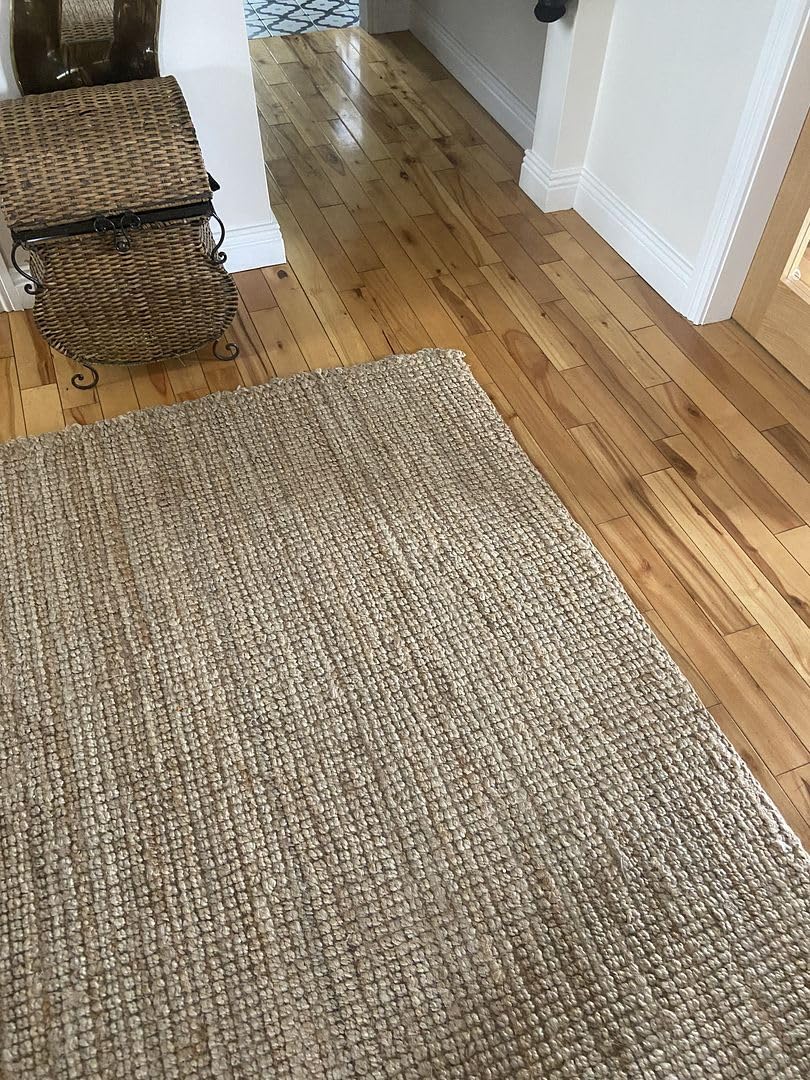 Neutral Jute Runner Rug Rustic Earthy Handloomed Hallway Mat for Entryway or Minimalist Decor Tough Fiber Weave 70cm x 240cm (2ft 4" x 7ft 10")