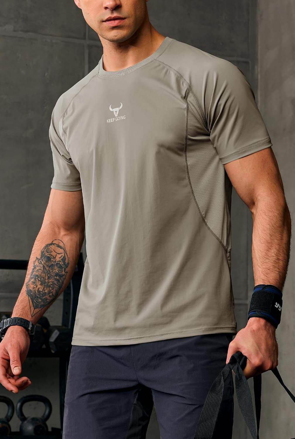 Mens Athletic Tshirt Dry Fit Lightweight Cooling Stretchy Summer UPF 50+ Short Sleeve Workout T-Shirt (S-XXL)