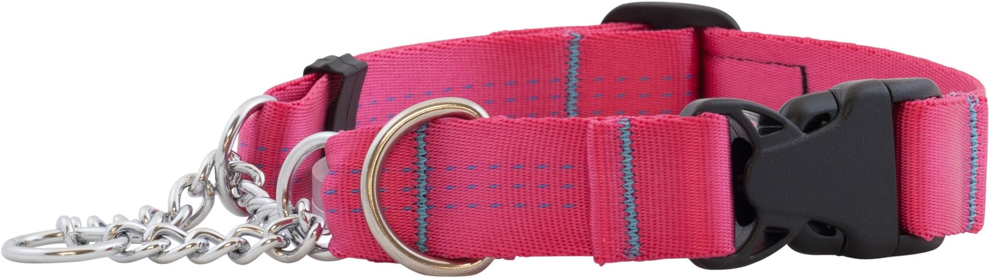 Technika 1-Inch Quick Release Martingale Dog Collar, Large, Raspberry