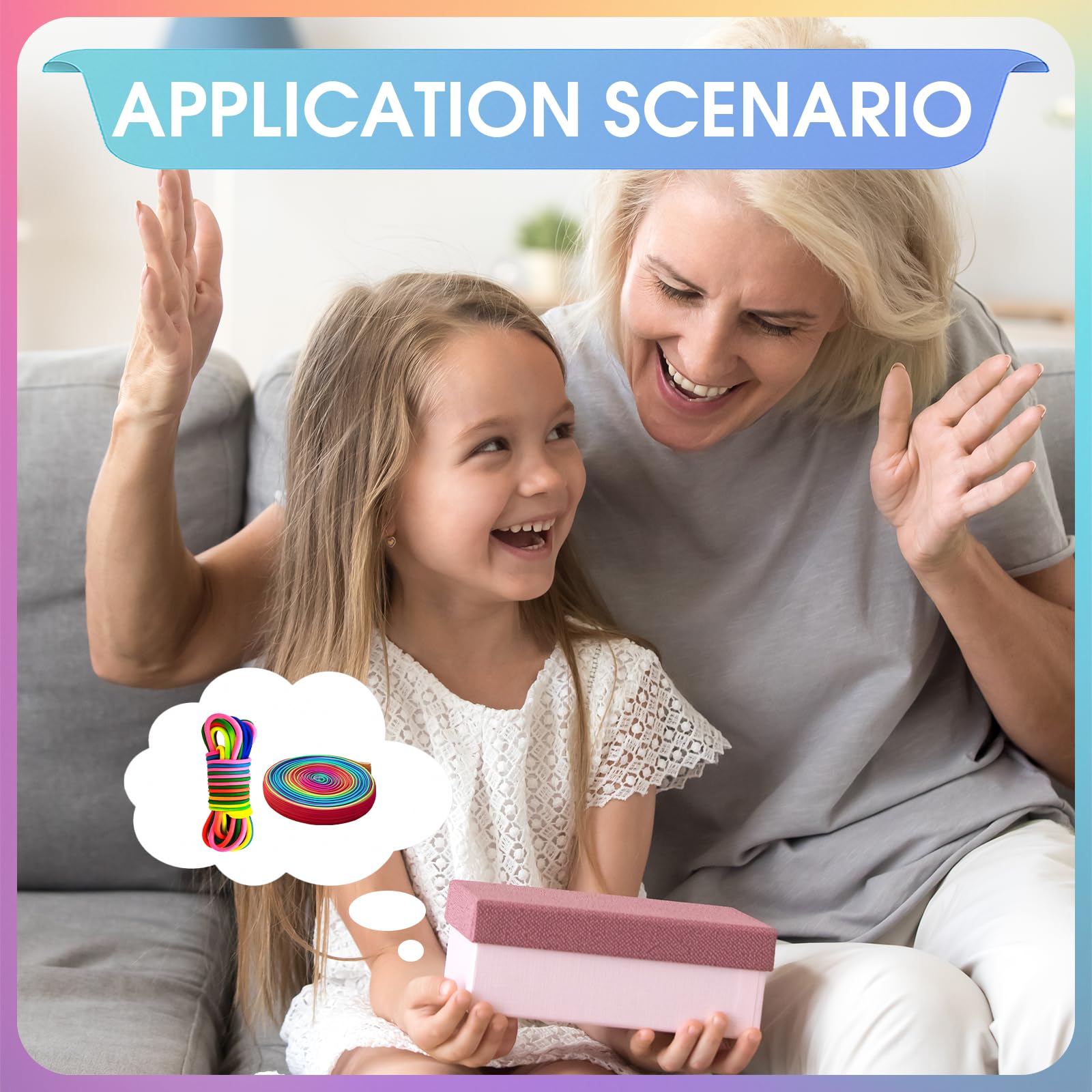 Set di 2 pezzi di gomma per bambini a partire da 6 7 8 9 10 anni, giochi di rimbalzo per interni ed esterni (5 m di lunghezza + 3 m)