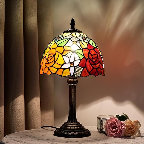Miniatura 2 de Lámpara Tiffany Lámpara de Mesa de Cabecera-Mesita de Noche, Lámpara de Vidrio Emplomado para Dormitorio Residencia Estudiantil Sala Cocina, Lámpara