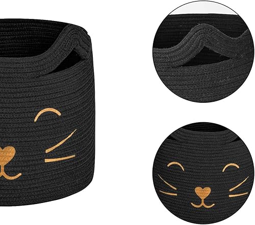 Miniatura 6 de Canasta de almacenamiento tejida con cuerda de algodón, tamaño grande, organizador para cuarto de servicio, juguetes, mantas, ropa, toallas,