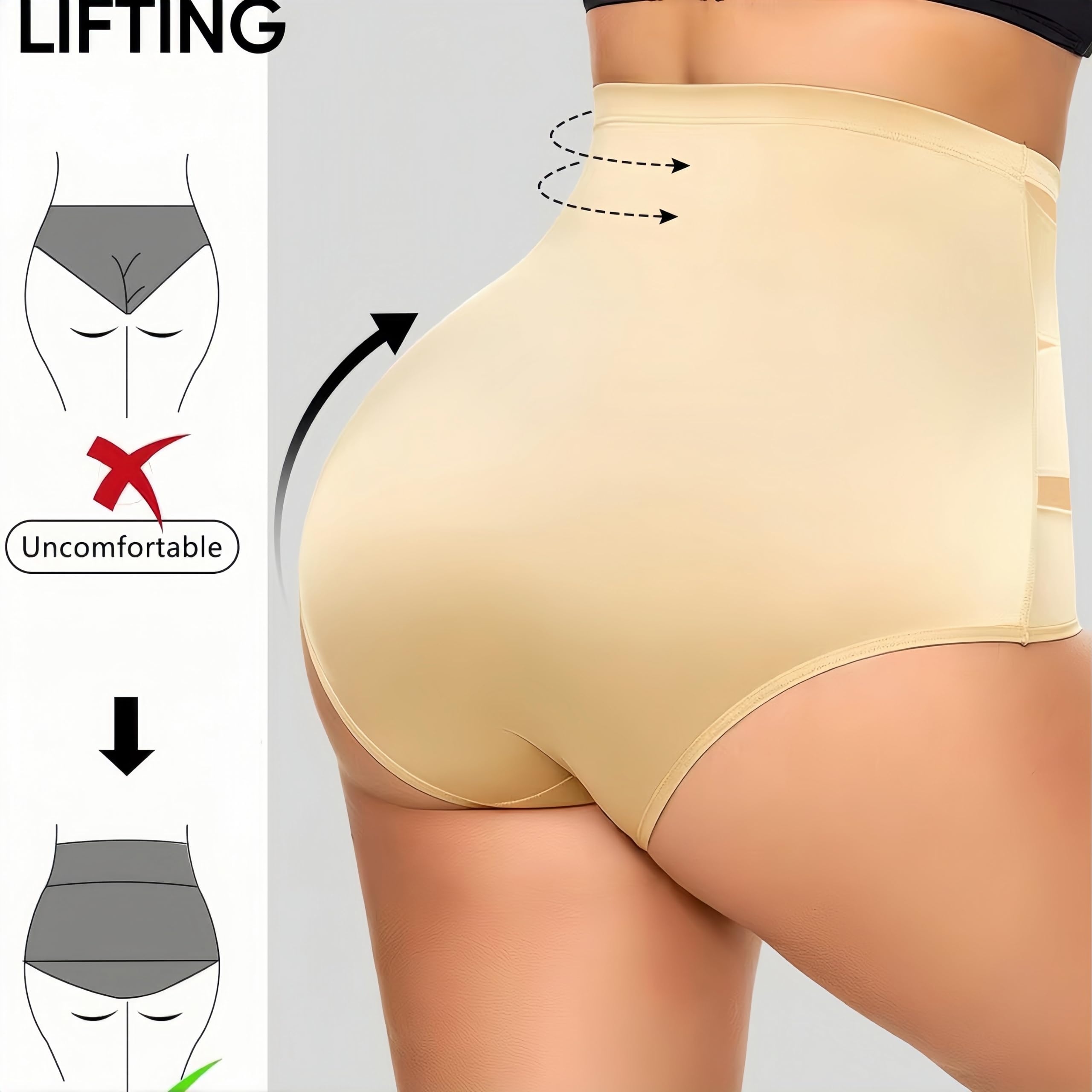 MEIION Bengka Culottes gainantes pour Femme, Taille Haute, Spécial Post Partum,Pantalon Gainant sans Coutures,et Sculptant en Ventre Plat Invisible Panty,Minceur ShapeInvisible,Respirable Confortable