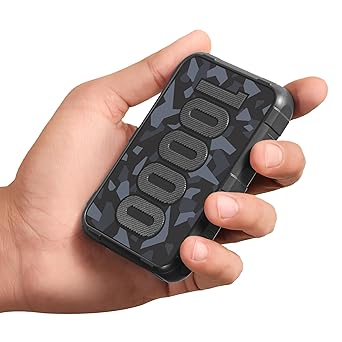 Ambrane 10000mAh Power Bank, Rugged & Slim, 22.5W Fast Charging, USB Type-C Input Output, PD & QC, Compatible with iPhone, Samsung, Oneplus & All Android (Force 10K, Black) -USB Type C