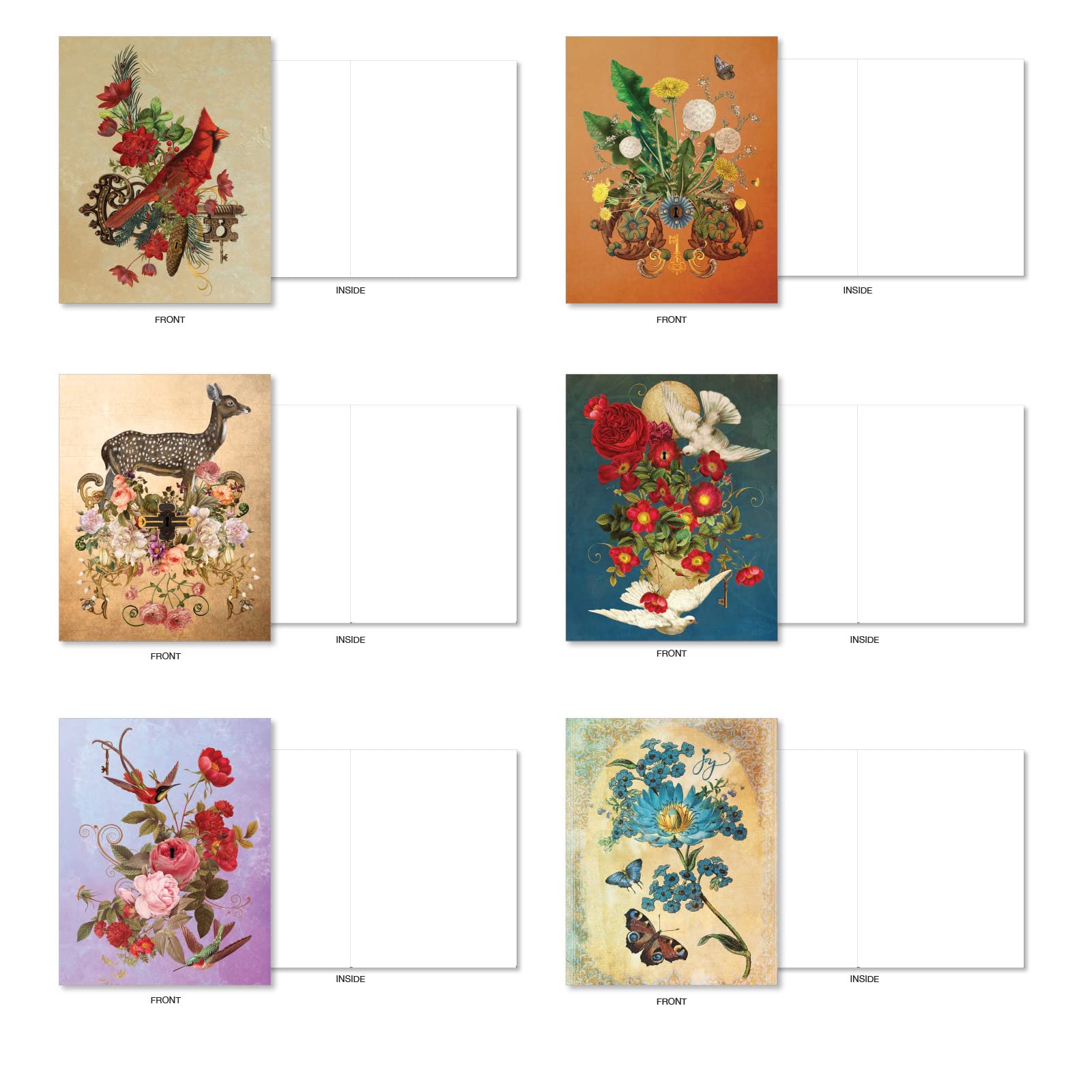 The Best Card Company Elegant Flowers - 20 Assorted Boxed Mother's Day Note Cards With Envelopes (4 X 5.12 Inch) - Script Sentiments AM4175MDG-B2x10 - View #11
