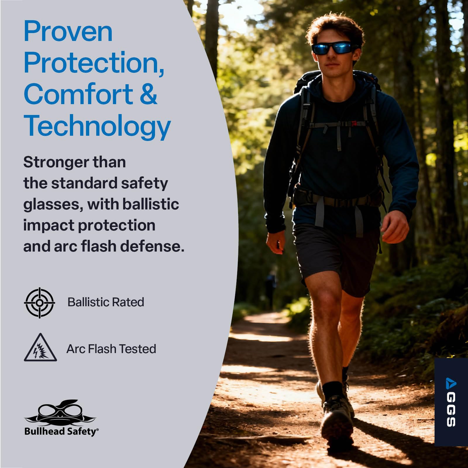 Bullhead Safety Dorado Ansi Z87+ - Gafas protectoras con revestimiento antiarañazos, protección contra rayos UV