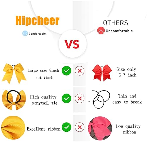 Miniatura 6 de Hipcheer 20 lazos grandes de 8 pulgadas para niñas, hechos a mano, cinta de grogrén para el cabello, accesorios para el cabello para adolescentes,