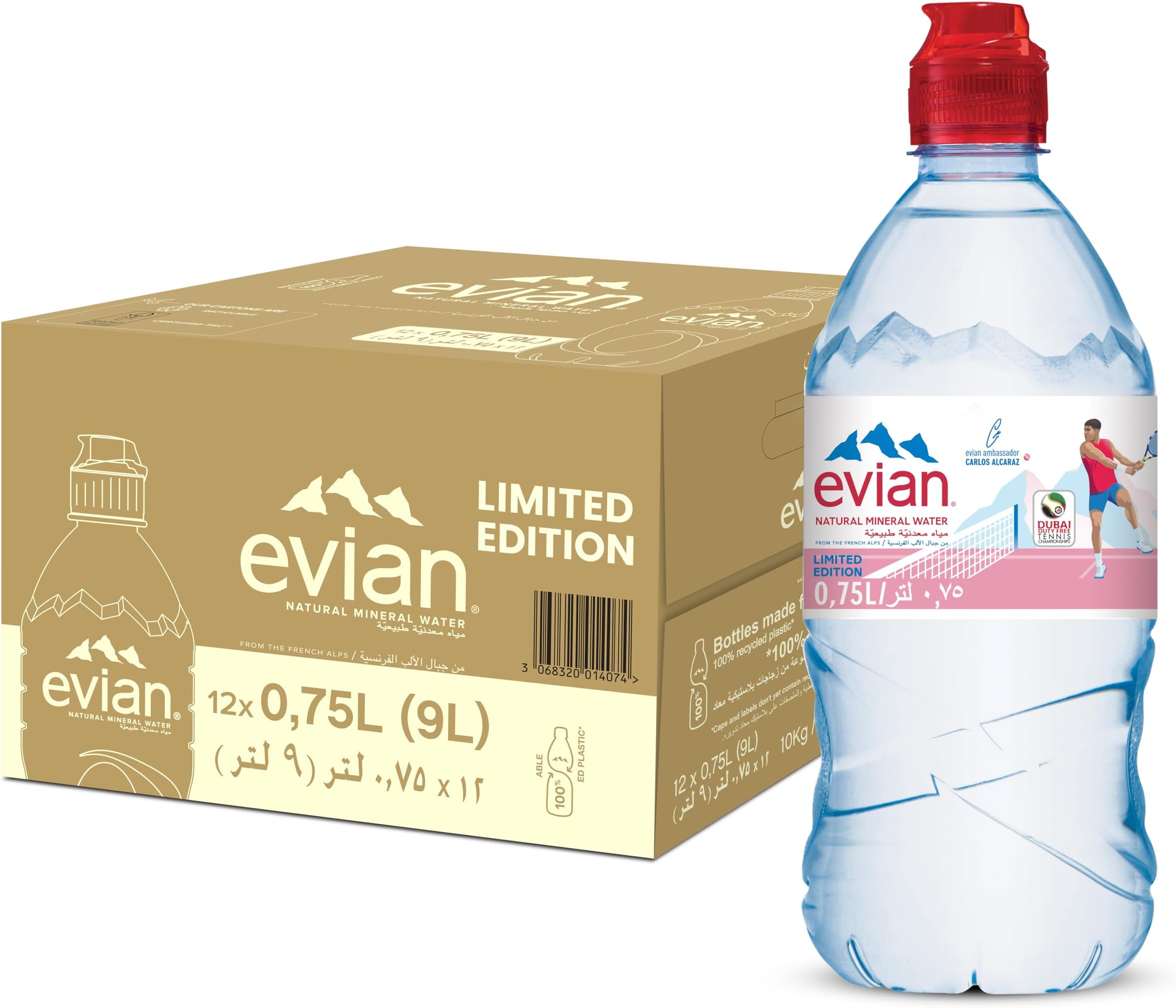 - Mineral water, Naturally Filtered Drinking water, 750ml Bottled Water Crafted by Nature, Case of 12 x 750ml Sports Cap Water Bottles