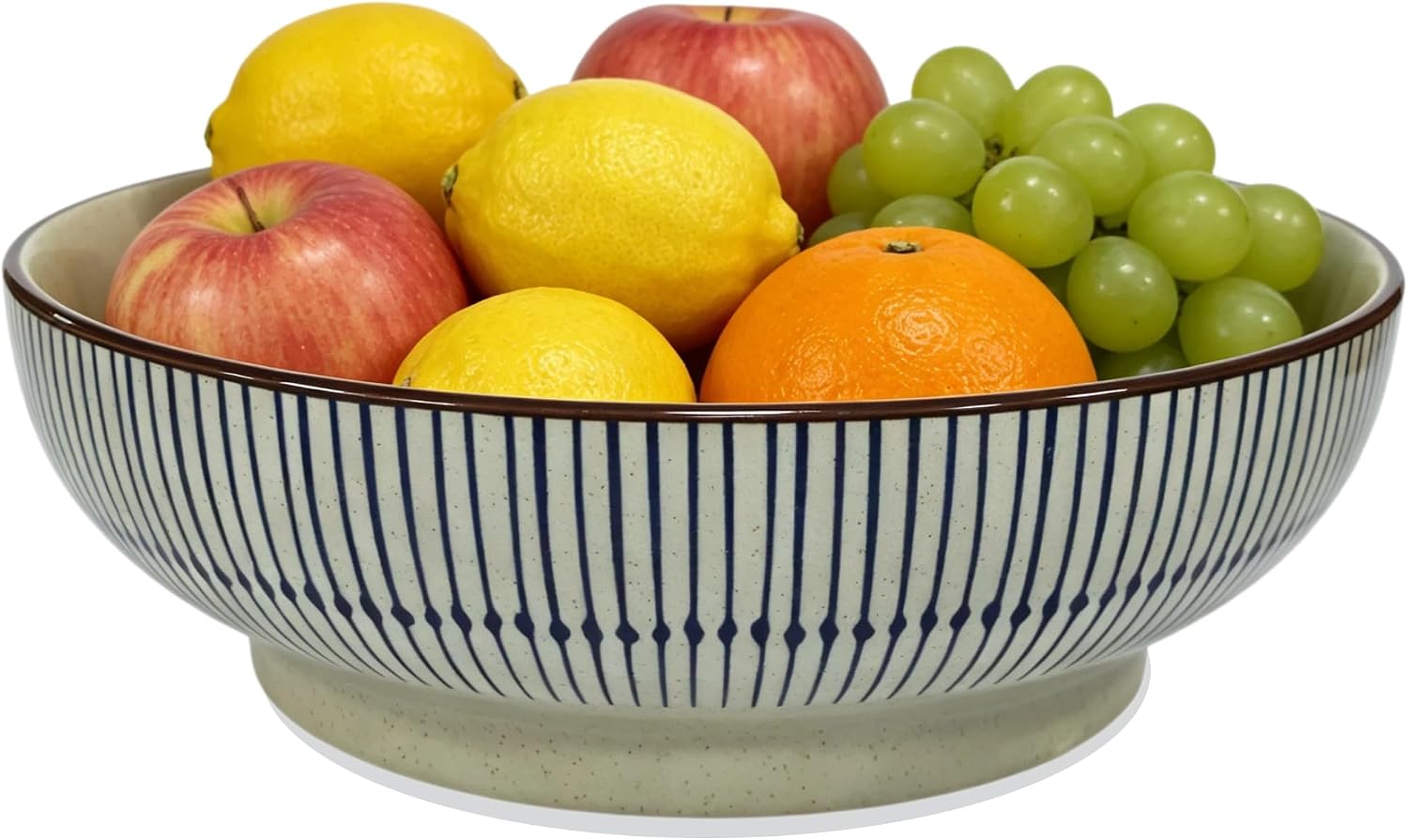 10" Large Ceramic Fruit Bowl for Kitchen Counter & Dining Room Table