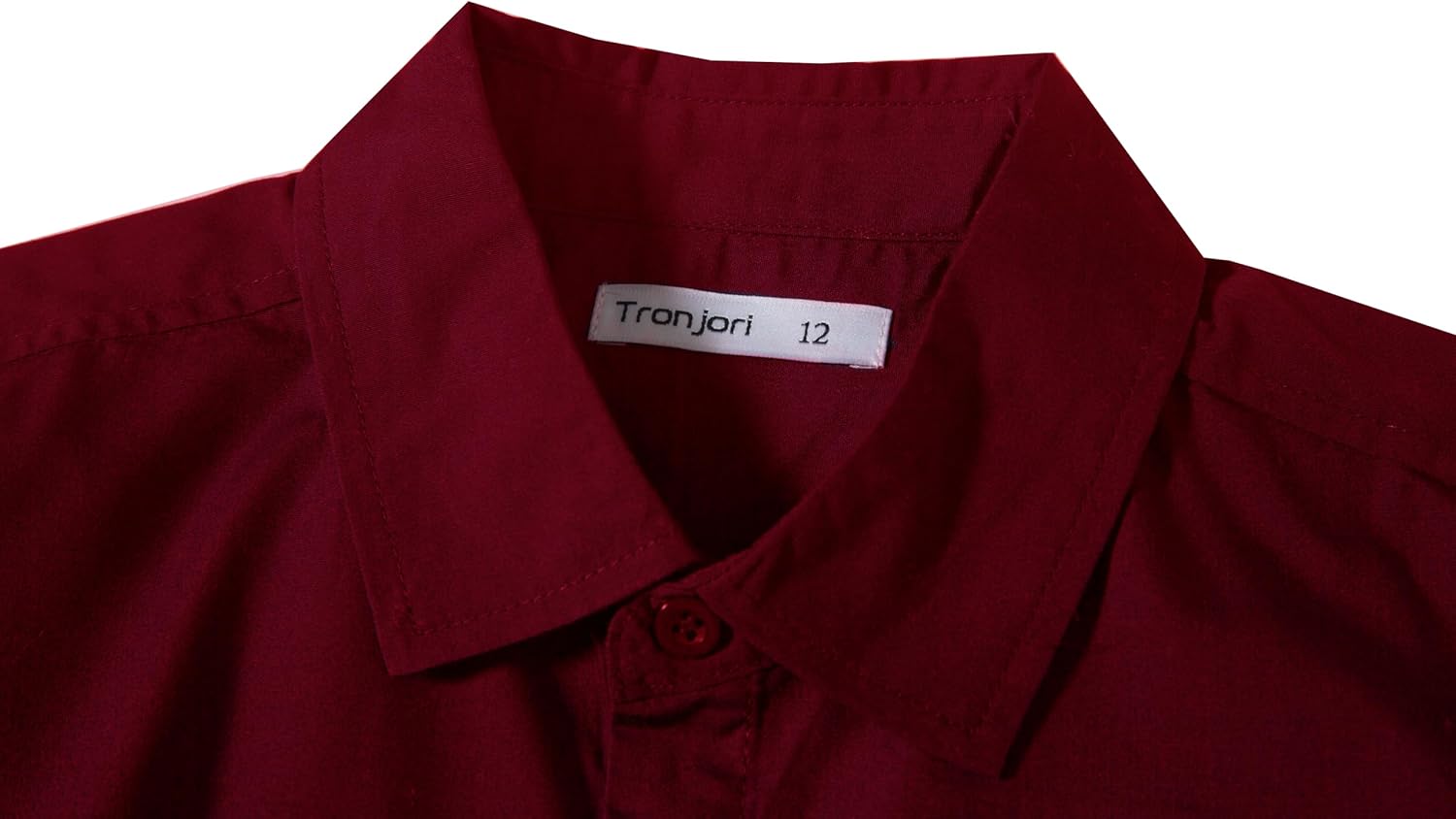 Tronjori Boys Long Sleeve Button Down Dress Shirt School Uniform - Image 3