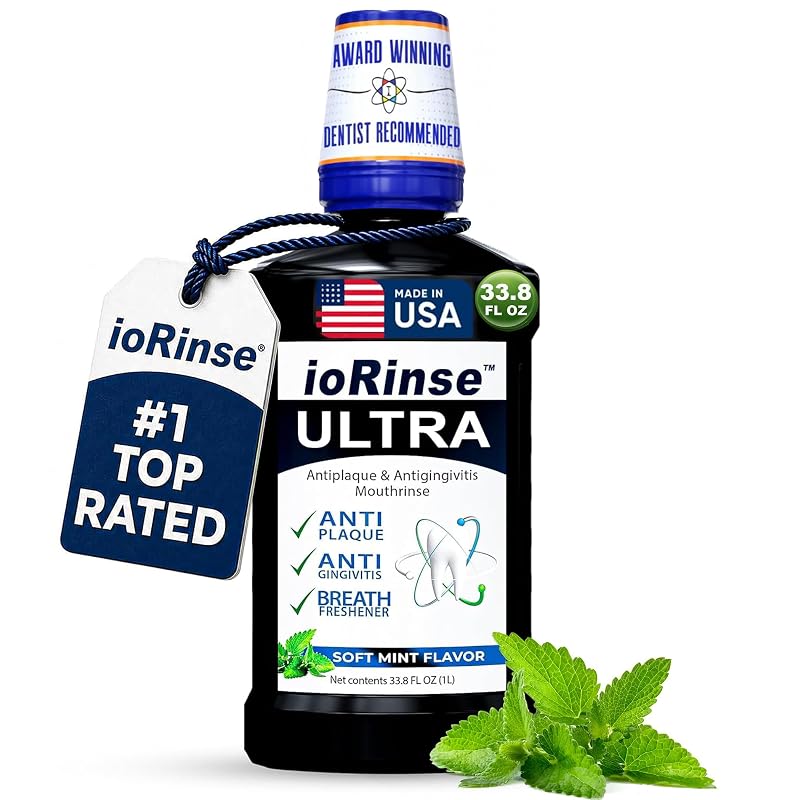 ioRinse Ultra Periodontal Gum Mouthwash with Molecular Iodine, Xylitol, 1L Iorinse Ultra, 33.8 Fl Oz