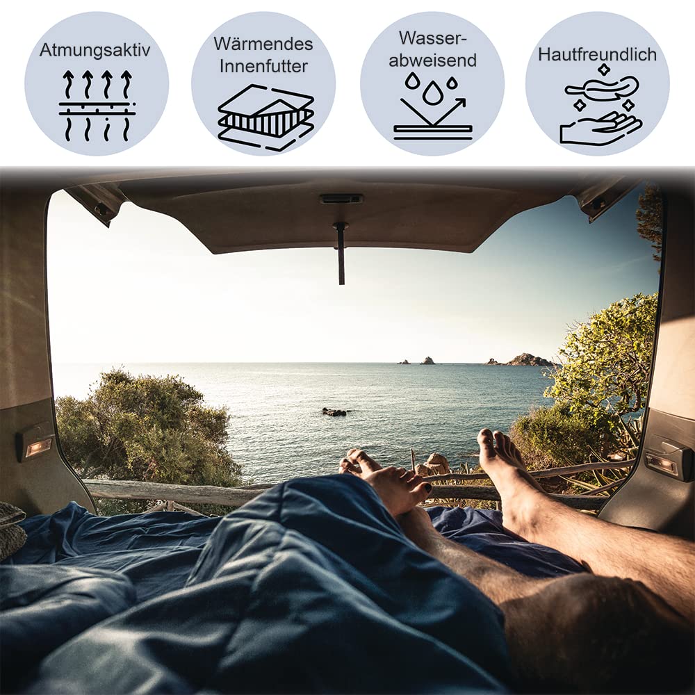 Miqio Sac de couchage 2 en 1 avec fermeture éclair (gauche ou droite) : sac de couchage léger et confortable pour voyage et couverture de voyage XL en 1 – Sac de