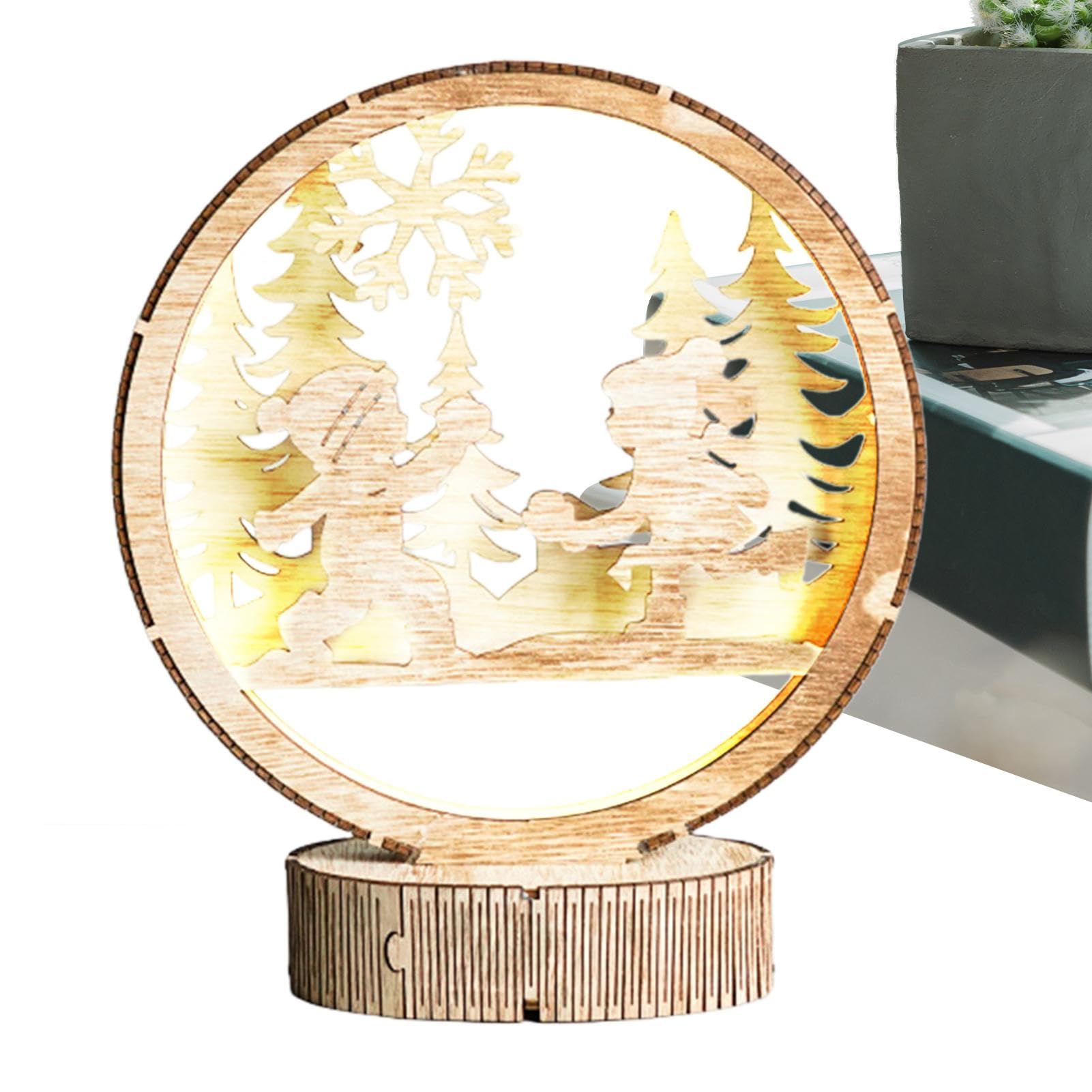 Christmas Table Lamp - Hollow Out Table Lamp Nightlight | LED Tabletop Decorations, Christmas Fairy Light Tree, Kids Room Desk Lamp for Home