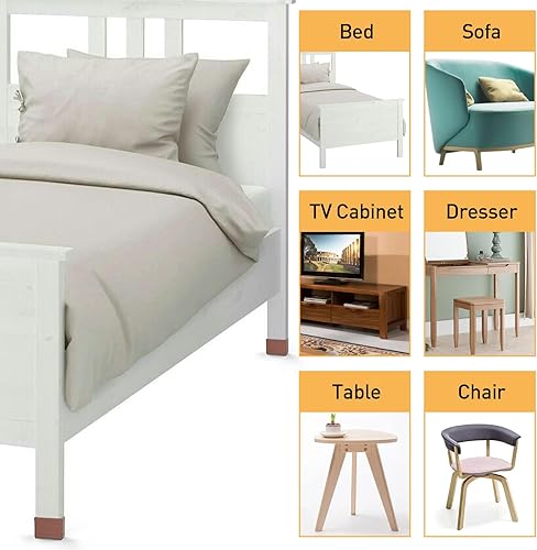 Miniatura 7 de CHWM - 16 protectores rectangulares de silicona y fieltro para las patas de las sillas, proteger baldosas de madera, evitar rayones y reducir