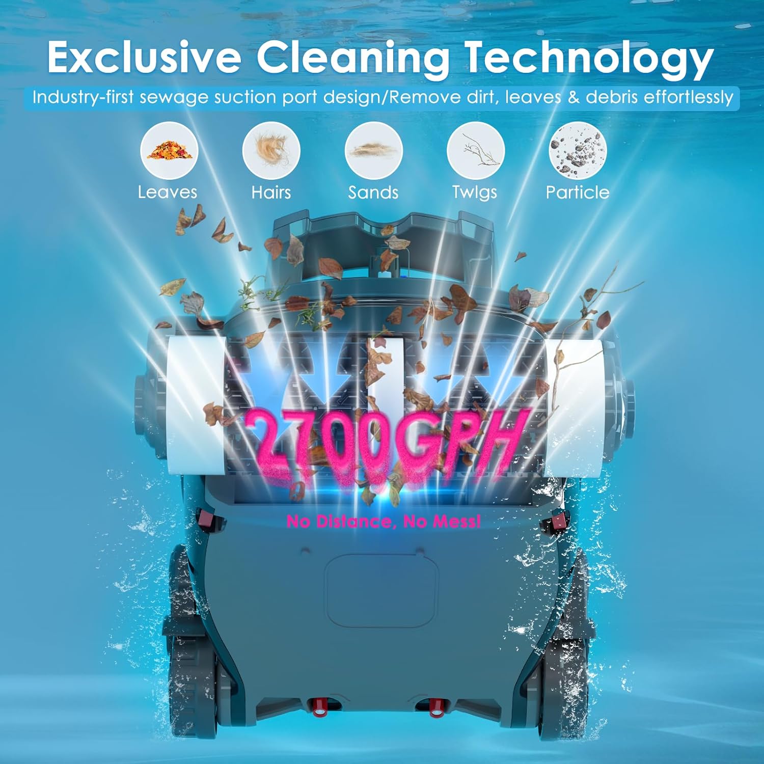 Cordless Robotic Pool Cleaner, Wall Climbing, Lightweight, Extended Battery Life, 8L Large Capacity, Advanced Dual-Motor, X1 Auto Pool Vacuum for Inground & Above Ground Pools Up to 1100 Sq.Ft, Pink